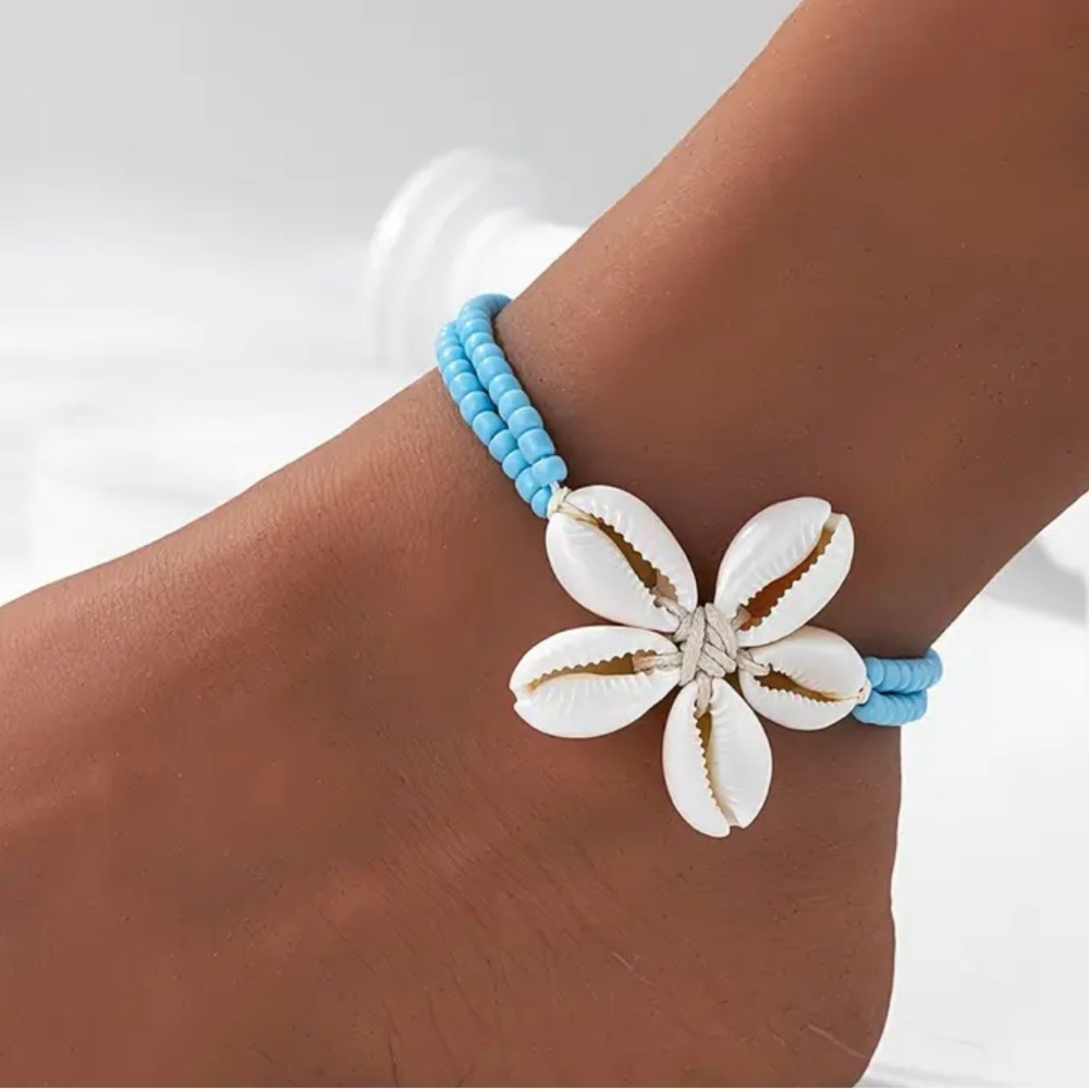 Boho Beach Style Shell & Beaded  Anklet - Picture 6 of 6